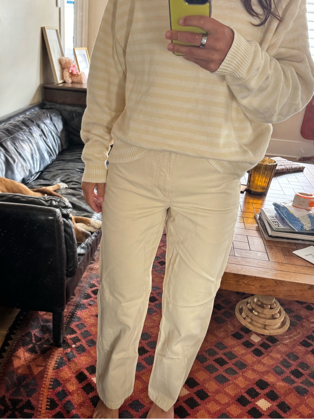 Aritzia TNA cream utility pants size 4